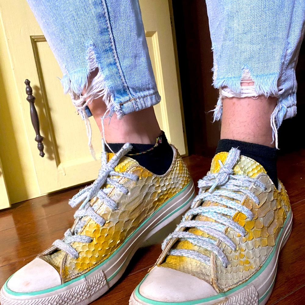 Vintage Snake Skin Custom Converse. Size 7